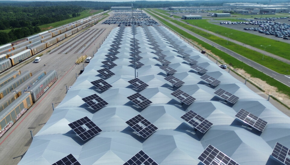 The extensive protective structure integrates an innovative solar tree system, with 17,000 bifacial solar panels fixed into the columns of the hail protection structures.
