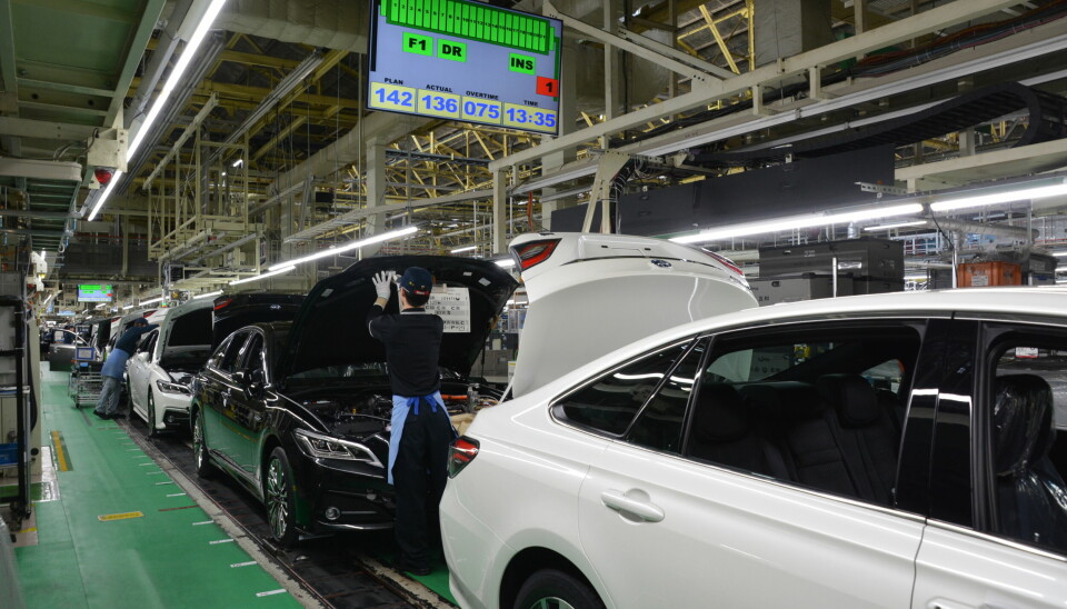 Assembly line at Toyota's existing Motomachi plant, Japan
